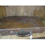 VINTAGE LUGGAGE, small leather case, 18.5" width