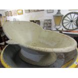 VINTAGE HIP BATH, 40" width together with circular metal stand