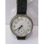 SILVER CASED TRENCH WATCH, a/f condition