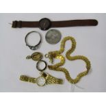 WATCHES & COSTUME JEWELLERY, selection of ladies watches yellow metal costume jewellery & silver