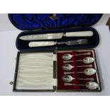 EDWARDIAN CASED SERVING SET, silver bladed knife and fork, in fitted case, Sheffield HM 1909,
