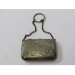 EDWARDIAN SILVER PURSE with engraved decoration with fitted interior, Birmingham 1906, 3" width