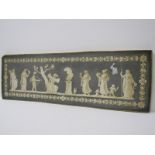 JASPERWARE, 19th Century Jasperware style rectangular classical plaque, 6" height 18" width