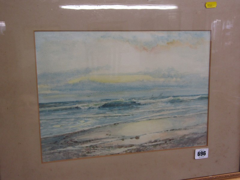 GEORGE PHOENIX, signed watercolour "Seascape", 9.5" x 13.5"