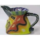 STUDIO POTTERY, Paul Jackson "Cubist" design large jug decorated with sea designs, 10" height, 17"