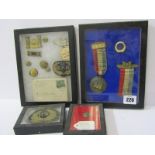AMERICAN CIVIL WAR, collection of 2 cased displays of items mainly relating to the Civil War,