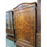 VICTORIAN BURR WALNUT WARDROBE, a quality panelled door robe with quartered veneer figuring and