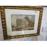 T.S. ROBINS, signed watercolour "Gateway of Whittington Castle", 9" x 13"