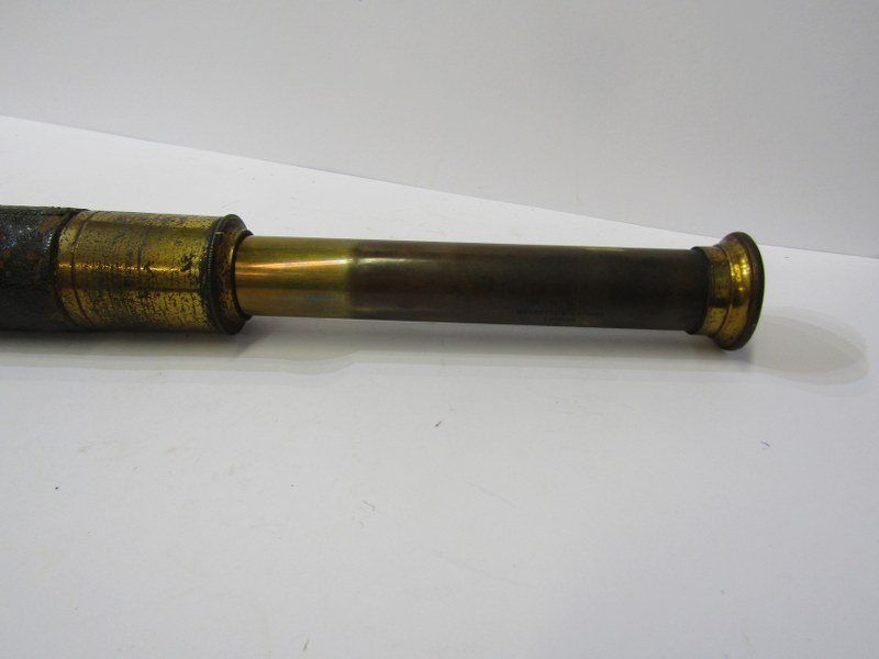 TELESCOPE, single draw laquered brass telescope by Negretti and Zambra, model no 1875, 25" overall - Image 4 of 6