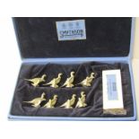 SET OF PHEASANT PLACE SETTINGS, boxed set of 8 Pheasant designed table place settings by Smythson,