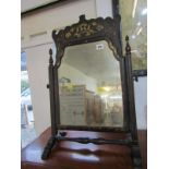 ANTIQUE DRESSING MIRROR, early Georgian design gilded table top swing dressing mirror, 25" height