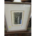 VALERIE THORNTON, signed artist proof etching, "St Gilles Carving", 7" x 4.5"