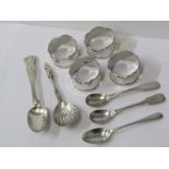 SILVER NAPKIN RINGS, set of 4 silver napkin rings, Birmingham HM, makers WHS, together with 5