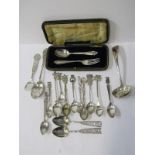 SILVER CHRISTENING SET, silver spoon and fork in fitted case, Sheffield HM, together with a