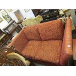 KNOLE SETTEE, red upholstered 2 seater settee