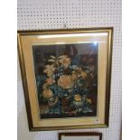 VAN HOGSON, signed Victorian watercolour "Still Life, display of Flowers and Butterflys", 20" x 16"