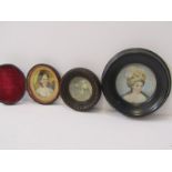 MINIATURE PORTRAIT, oval cased portrait of "Young Lady in white lace blouse", also 1 other
