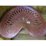AGRICULTURAL ANTIQUES, painted cast iron ornamental agricultural implement seat "R.Harris", 15.5"