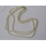 PEARL NECKLACE, multi strand faux/cultured pearl necklace with 14ct gold clasp