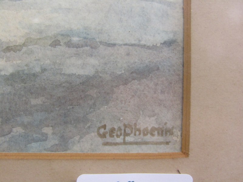 GEORGE PHOENIX, signed watercolour "Seascape", 9.5" x 13.5" - Image 2 of 2