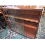 RETRO BOOKCASE, glazed twin sliding door bookcase, 36" width