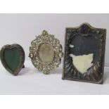 MINIATURE SILVER PHOTO FRAMES, 1 HM with pierced decorated outer of cherubs and dolphins, 4",