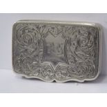 SILVER PILL BOX, with foliate engraved decoration, 5cms, HM Birmingham 1898