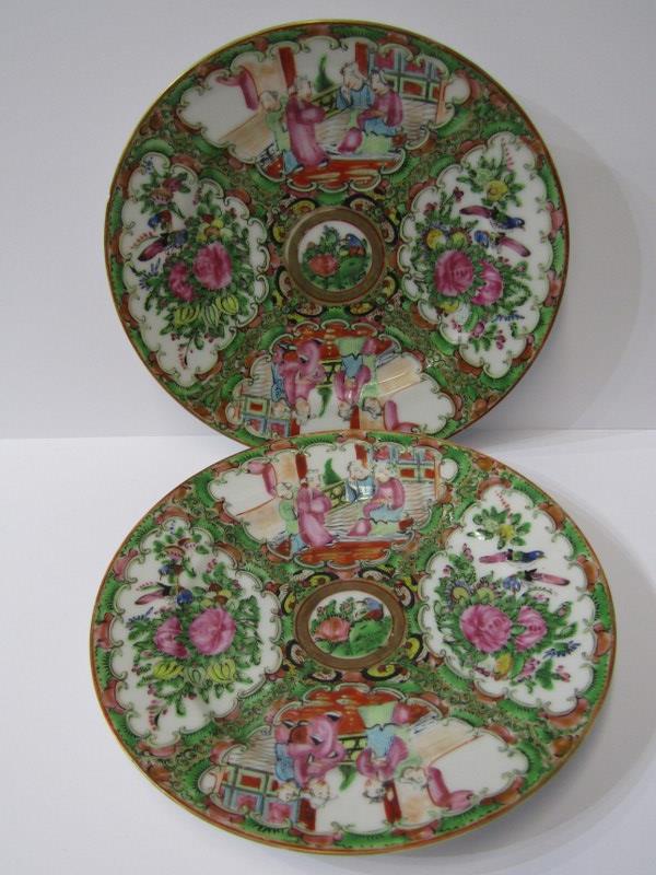 ORIENTAL CERAMICS, PAIR OF 19th CENTURY CANTON 7.5"PLATES