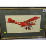 CORNWALL AVIATION COMPANY, colour promotional print by Battersby, 8" x 14"