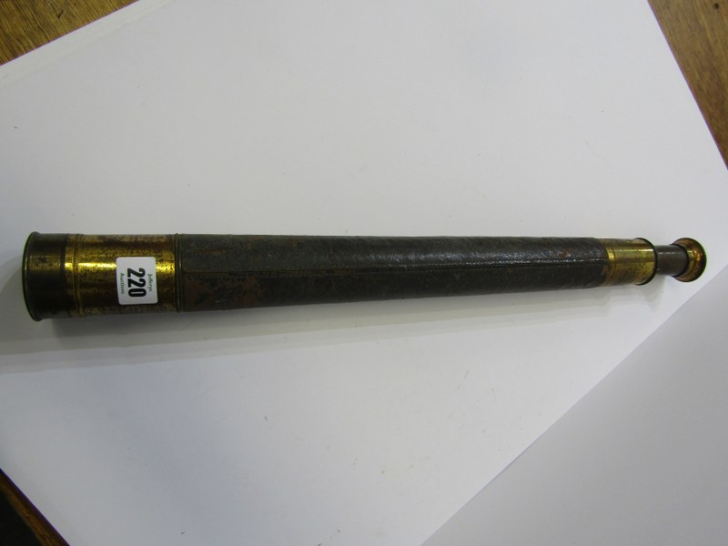 TELESCOPE, single draw laquered brass telescope by Negretti and Zambra, model no 1875, 25" overall