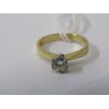 18ct YELLOW GOLD DIAMOND SOLITAIRE RING, principal brilliant cut diamond approx 0.4ct, in heavy 18ct