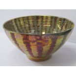 STUDIO POTTERY, Sutton Taylor pink lustre 10" circular deep centre bowl, the first piece from the