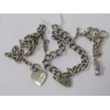 SILVER CHAINS, selection of 3 silver chains, 2 bracelets, 1 necklace