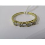 18ct YELLOW GOLD DIAMOND SET ETERNITY STYLE RING, mixed baguette and brilliant cut diamonds in