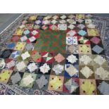 ANTIQUE TEXTILES, strip patchwork bed quilt