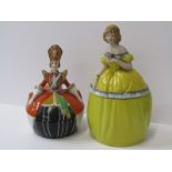 GOEBEL, novelty powder bowl in form of Russian Princess, 6.5 " height, together with similar
