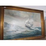 WILLIAM ISAACS, signed painting on canvas "The Polar Star", 23" x 35"