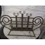 ANTIQUE METALWARE, wrought iron ornamental rack, 35" width