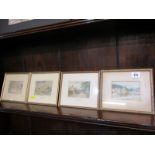 FREDERICK J. KNOWLES, set of 4 miniature watercolours, including "Lane in Alderley" and "Pont-y-