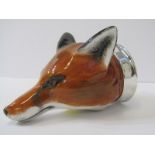 HUNTING, STIRRUP CUP, Bloor China, Fox head porcelain stirrup cup