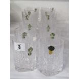 WATERFORD GLASS, set of 6 square base cut glass whisky tumblers, together with similar set of 6