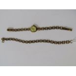 9ct YELLOW GOLD LADIES GENEVE WRIST WATCH with matching bracelet, quartz movement wrist watch in