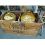 ADVERTISING, stoneware cider jar by R. T. Cardell of Bodmin,16" height,together with similar large