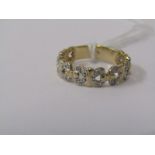 9ct YELLOW GOLD DIAMOND SET ETERNITY STYLE CLUSTER RING, size N