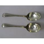 PAIR OF VICTORIAN SERVING SPOONS, with beaded borders, London 1867, 9" long, 188 grams, 6ozs