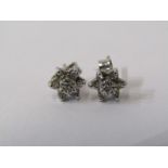 PAIR OF 9ct YELLOW GOLD DIAMOND STAR CLUSTER STUD EARRINGS