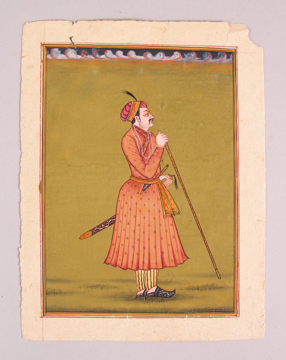 A GOOD 19TH / 20TH CENTURY INDO PERSIAN MUGHAL ART HAND PAINTED PICTURE ON PAPER, the picture