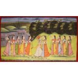 A VERY GOOD LARGE 19TH CENTURY INDIAN COTTON / TEXTILE PICHWAI PAINTING, the textile depicting