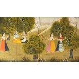 A VERY GOOD LARGE 19TH CENTURY INDIAN COTTON/TEXTILE PICHWAI PAINTING, the painting depicting a blue