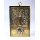 A GOOD 19TH CENTURY ENGRAVED BRASS QUIBLA INDICATOR, 15.5cm x 10cm.